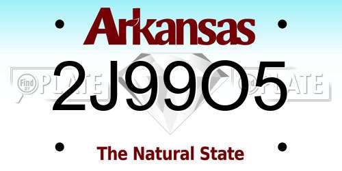 2J99O5 Arkansas License Plate
