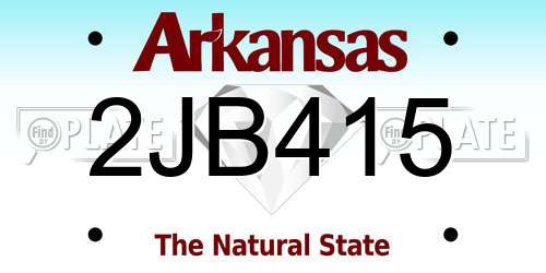 2JB415 Arkansas License Plate