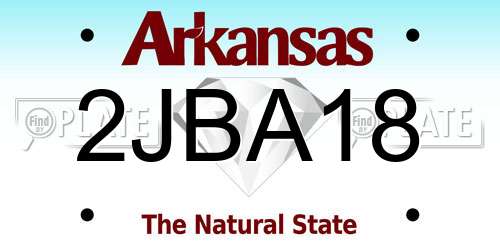 2JBA18 Arkansas License Plate