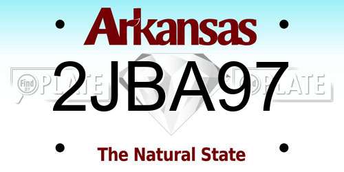 2JBA97 Arkansas License Plate