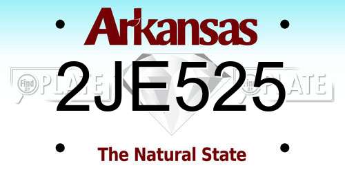 2JE525 Arkansas License Plate