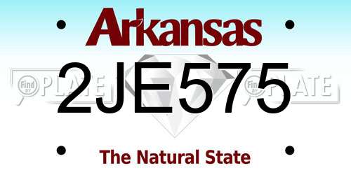 2JE575 Arkansas License Plate
