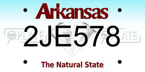 2JE578 Arkansas License Plate