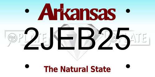 2JEB25 Arkansas License Plate