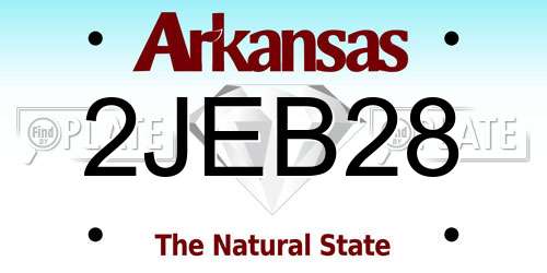 2JEB28 Arkansas License Plate