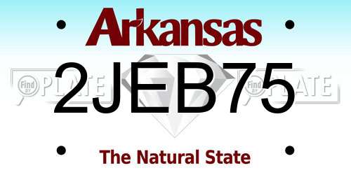 2JEB75 Arkansas License Plate