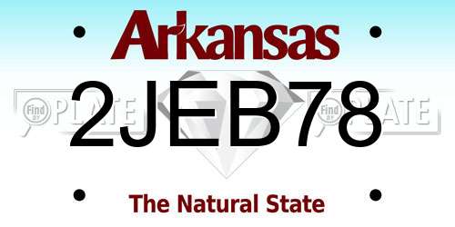 2JEB78 Arkansas License Plate