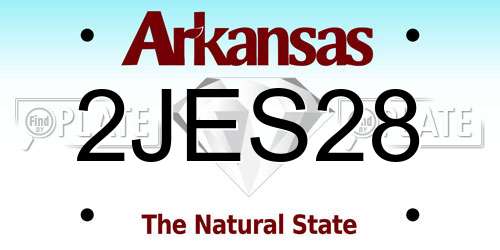 2JES28 Arkansas License Plate