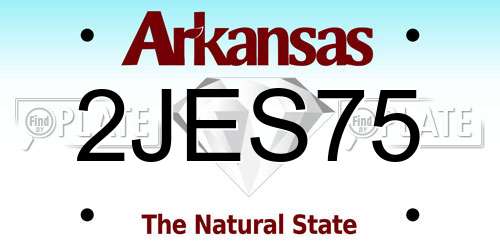 2JES75 Arkansas License Plate
