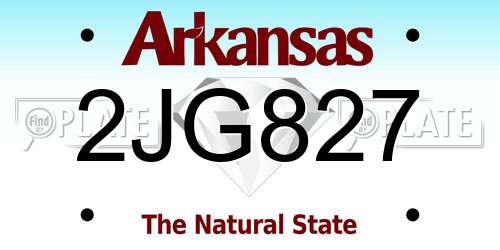 2JG827 Arkansas License Plate