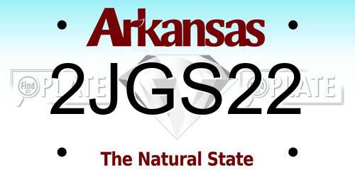 2JGS22 Arkansas License Plate