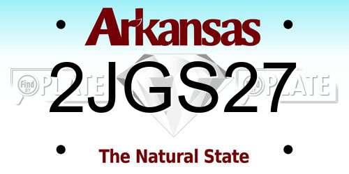 2JGS27 Arkansas License Plate