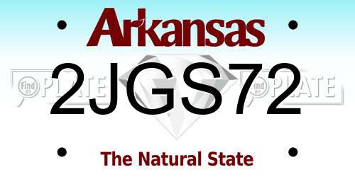 2JGS72 Arkansas License Plate