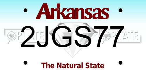 2JGS77 Arkansas License Plate