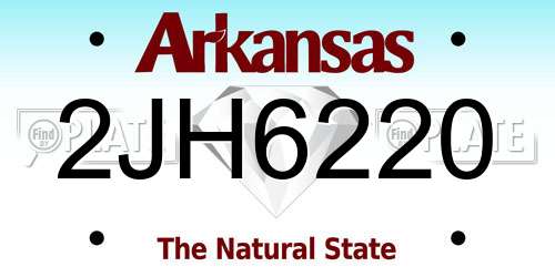 2JH6220 Arkansas License Plate