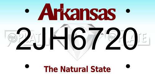 2JH6720 Arkansas License Plate