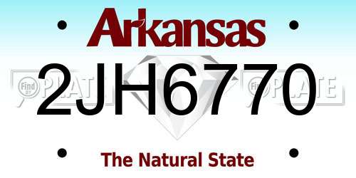 2JH6770 Arkansas License Plate