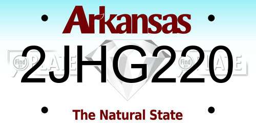 2JHG220 Arkansas License Plate