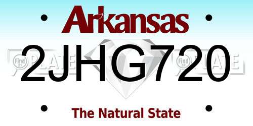 2JHG720 Arkansas License Plate