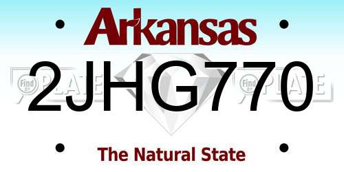 2JHG770 Arkansas License Plate