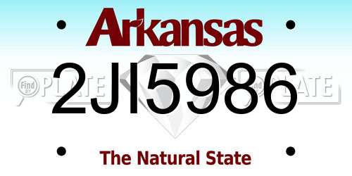 2JI5986 Arkansas License Plate