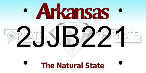 2JJB221 Arkansas License Plate