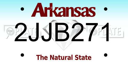 2JJB271 Arkansas License Plate