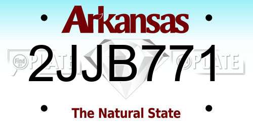 2JJB771 Arkansas License Plate
