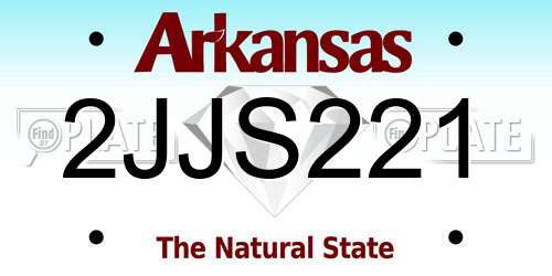 2JJS221 Arkansas License Plate