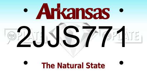 2JJS771 Arkansas License Plate