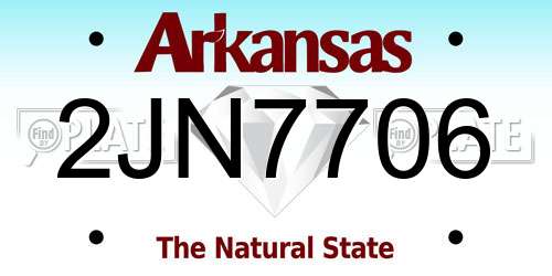 2JN7706 Arkansas License Plate