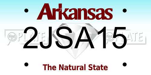 2JSA15 Arkansas License Plate