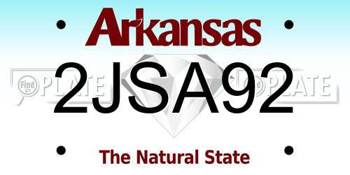 2JSA92 Arkansas License Plate