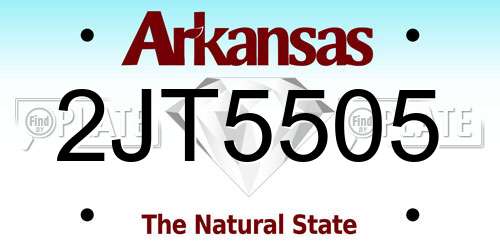 2JT5505 Arkansas License Plate