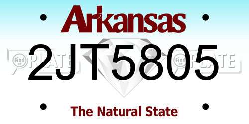 2JT5805 Arkansas License Plate