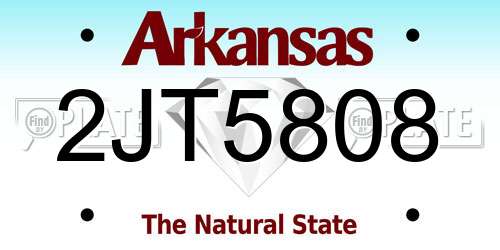 2JT5808 Arkansas License Plate