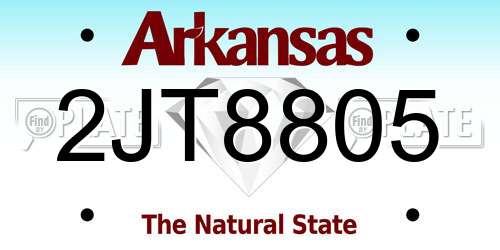 2JT8805 Arkansas License Plate