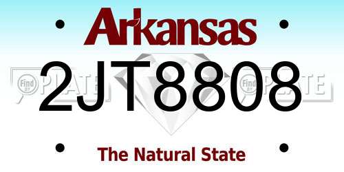 2JT8808 Arkansas License Plate