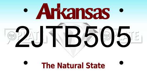 2JTB505 Arkansas License Plate