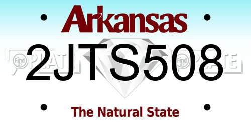 2JTS508 Arkansas License Plate
