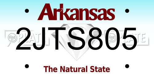 2JTS805 Arkansas License Plate