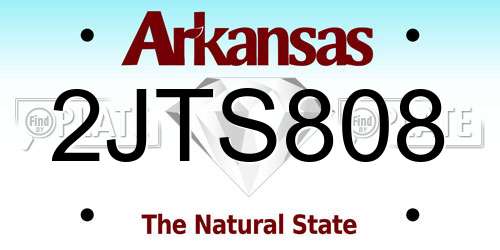 2JTS808 Arkansas License Plate