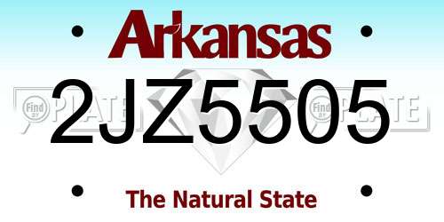 2JZ5505 Arkansas License Plate