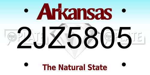 2JZ5805 Arkansas License Plate