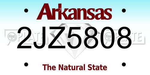 2JZ5808 Arkansas License Plate