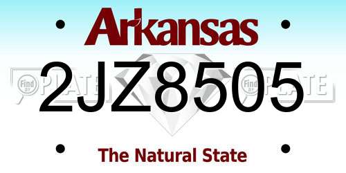 2JZ8505 Arkansas License Plate