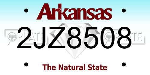 2JZ8508 Arkansas License Plate