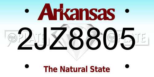 2JZ8805 Arkansas License Plate