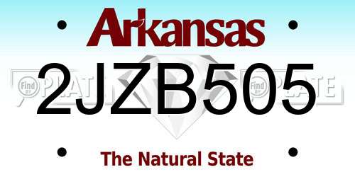 2JZB505 Arkansas License Plate