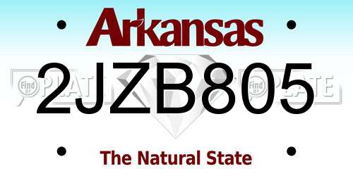 2JZB805 Arkansas License Plate
